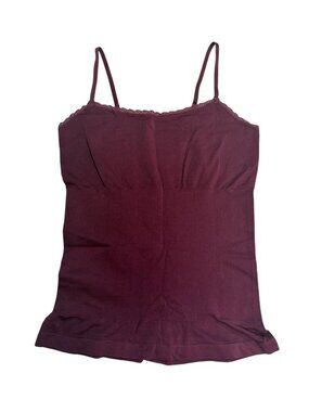 Skinnygirl Seamless Shaping Camisole Burgundy Size XL Adjustable Strap Tank GUC